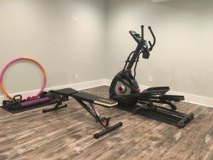 Gym with vinyl plank flooring