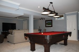 Living area and pool table