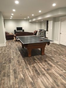 Main living space with vinyl plank flooring