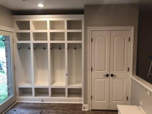 Mudroom with custom built lockers