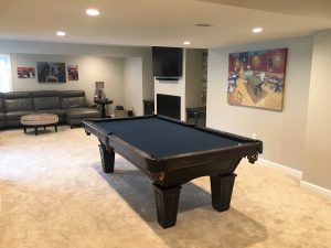 Pool table area and living space