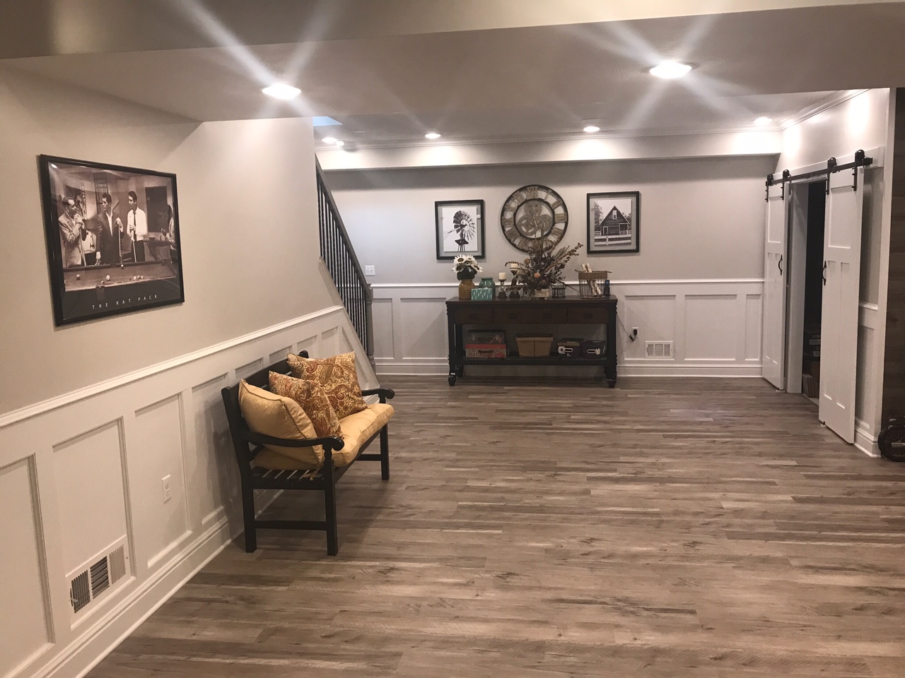 Custom wainscoting and vinyl plank floor (1)